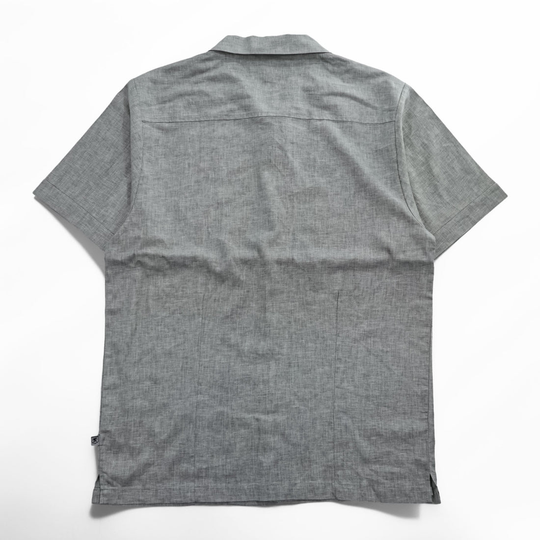 STACY ADAMS リネン 半袖 開襟シャツ スラックス セットアップ XL グレー オープンカラー ボックスシルエット
