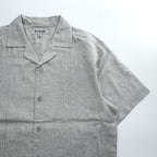 STACY ADAMS リネン 半袖 開襟シャツ スラックス セットアップ XL グレー オープンカラー ボックスシルエット