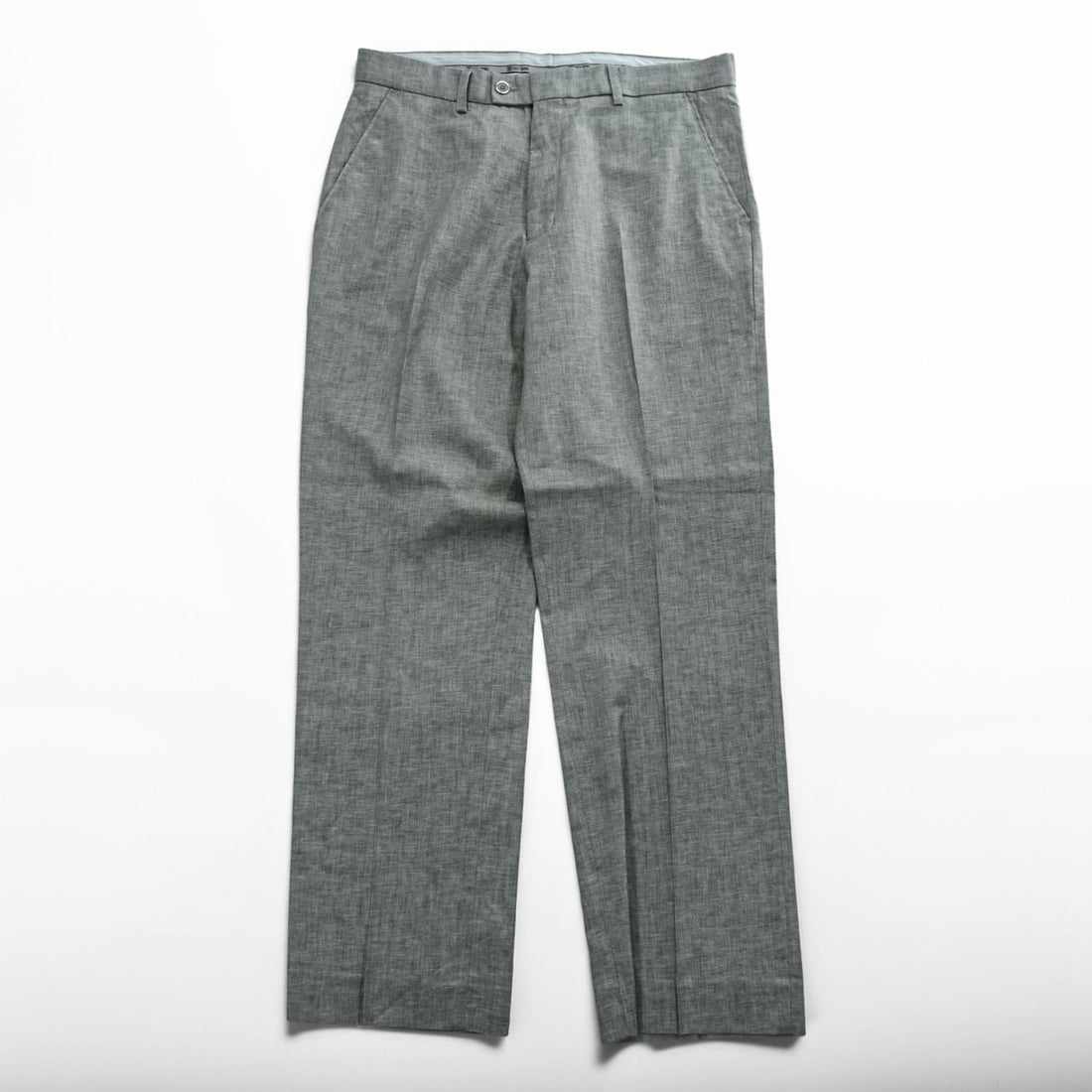 STACY ADAMS リネン 半袖 開襟シャツ スラックス セットアップ XL グレー オープンカラー ボックスシルエット