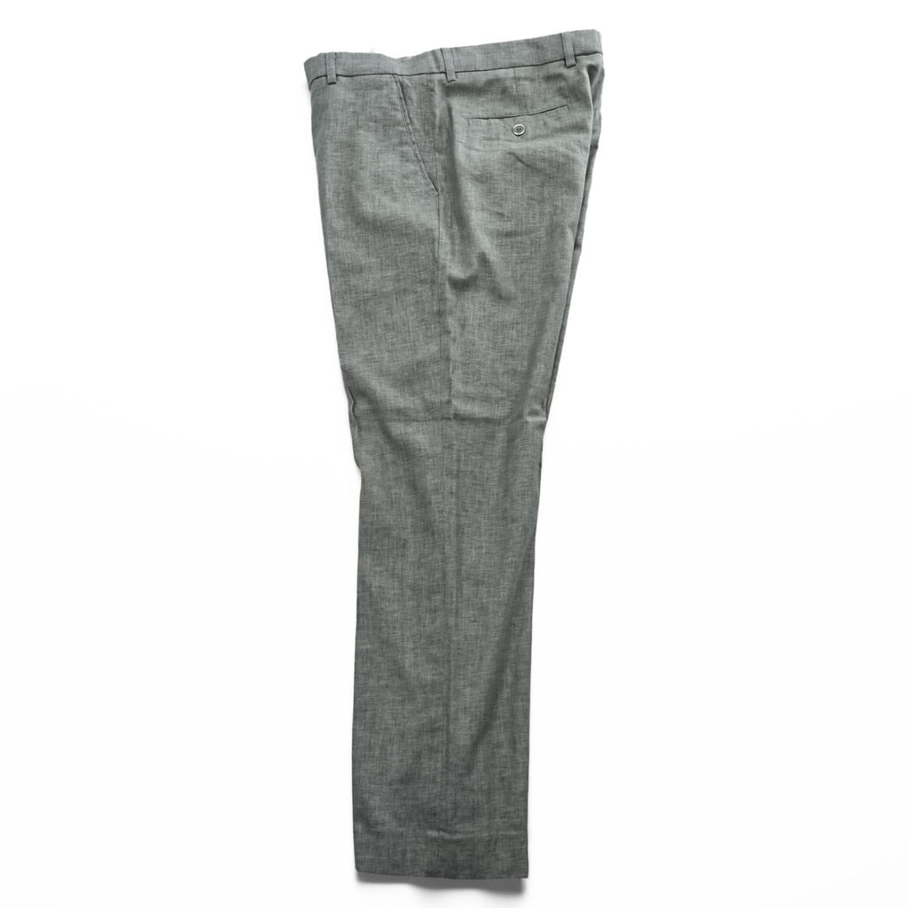 STACY ADAMS リネン 半袖 開襟シャツ スラックス セットアップ XL グレー オープンカラー ボックスシルエット
