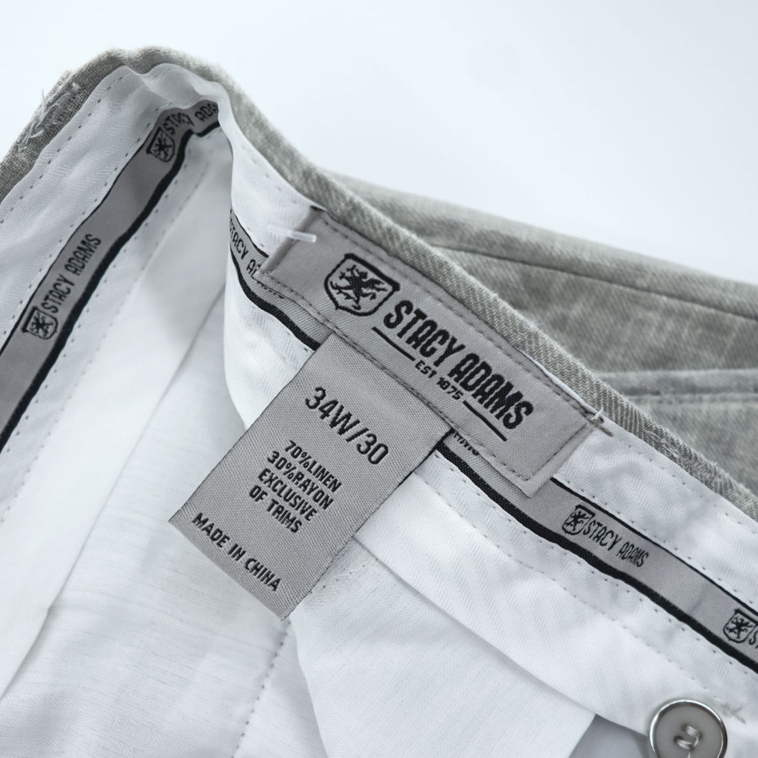 STACY ADAMS リネン 半袖 開襟シャツ スラックス セットアップ XL グレー オープンカラー ボックスシルエット