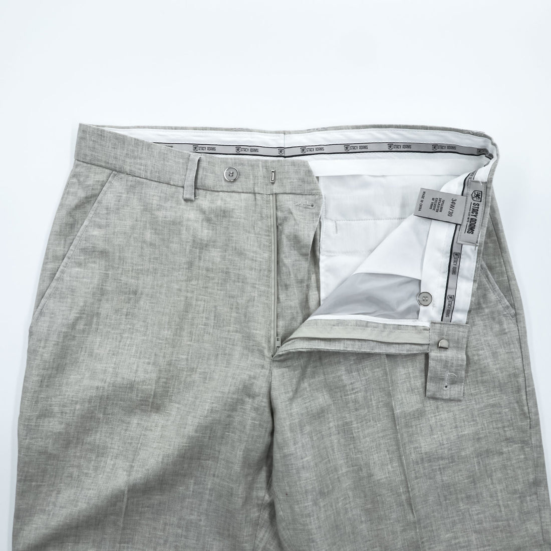STACY ADAMS リネン 半袖 開襟シャツ スラックス セットアップ XL グレー オープンカラー ボックスシルエット