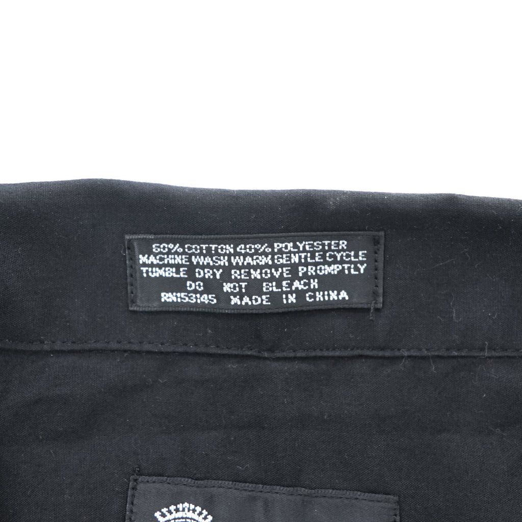 OMEGA 00年代 ヴィンテージ キューバシャツ 開襟 半袖シャツ 4ポケット XL ブラック 刺繍 オープンカラー ボックスシルエット グアヤベラ