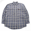 carhartt ボタンダウン 長袖 チェックシャツ L ネイビー ブルー REGULAR S151