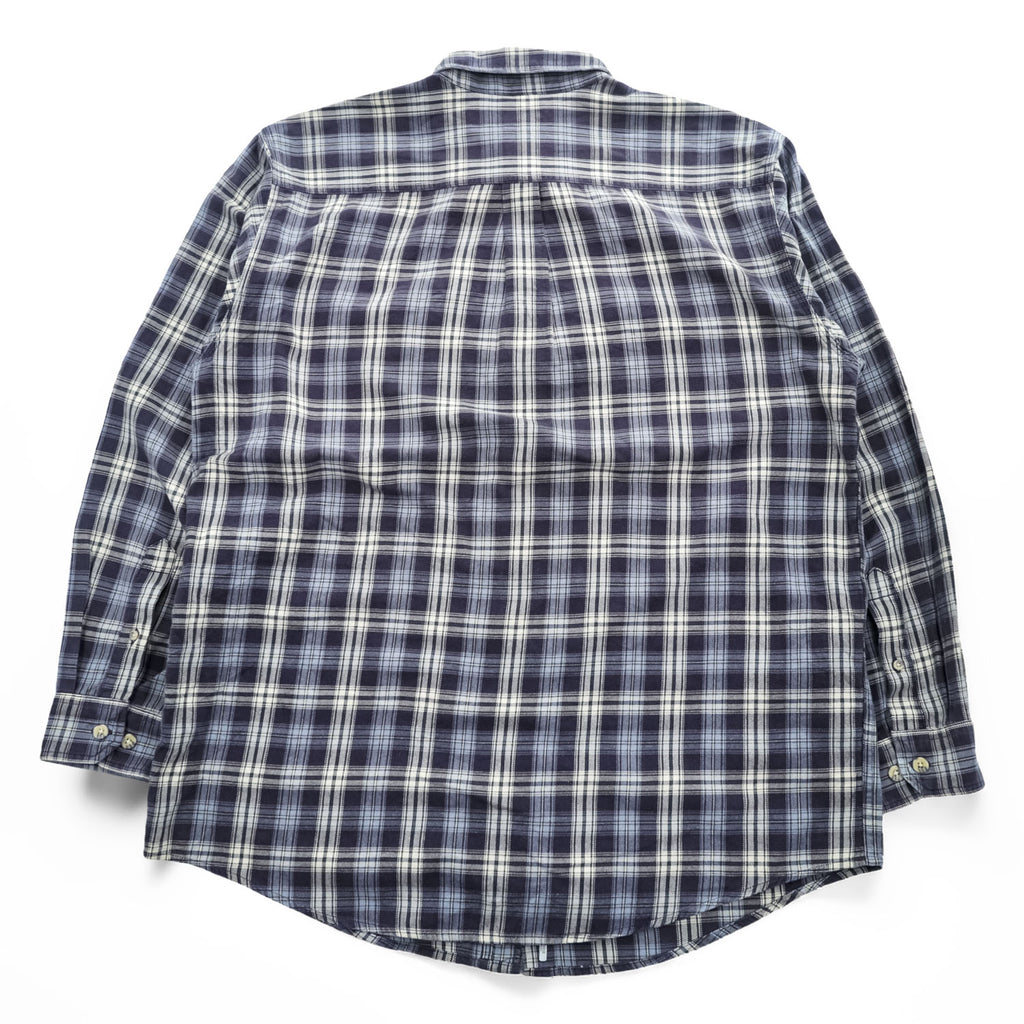 carhartt ボタンダウン 長袖 チェックシャツ L ネイビー ブルー REGULAR S151