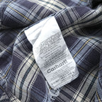 carhartt ボタンダウン 長袖 チェックシャツ L ネイビー ブルー REGULAR S151
