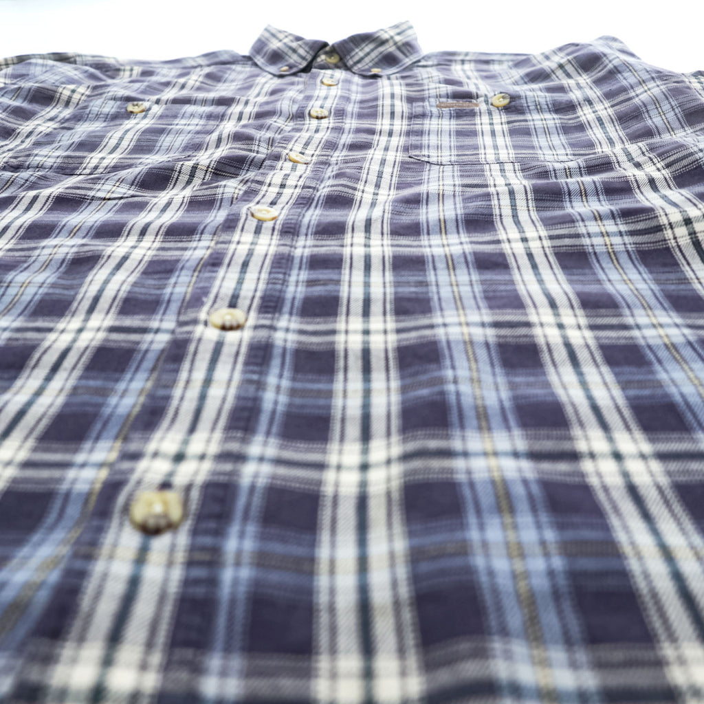 carhartt ボタンダウン 長袖 チェックシャツ L ネイビー ブルー REGULAR S151