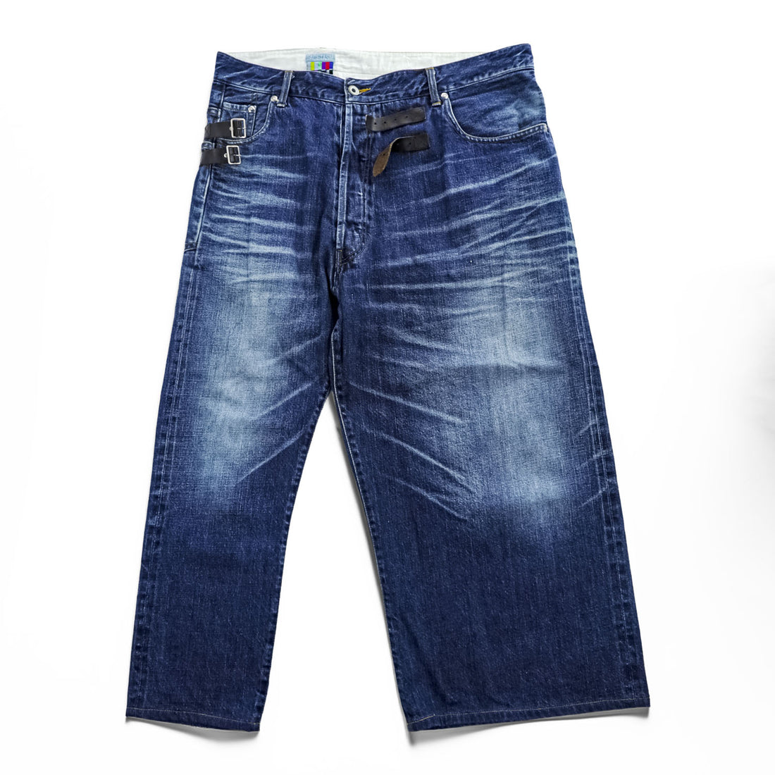 FACETASM アシンメトリー BIG&SLIM デニムパンツ ジーンズ S ワイド ユーズド加工 ZN-SP-02 日本製