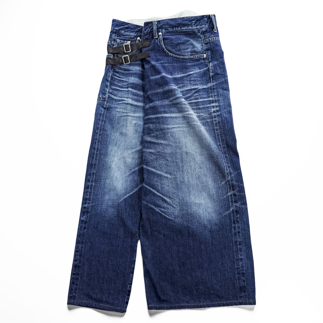 FACETASM アシンメトリー BIG&SLIM デニムパンツ ジーンズ S ワイド ユーズド加工 ZN-SP-02 日本製