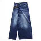 FACETASM アシンメトリー BIG&SLIM デニムパンツ ジーンズ S ワイド ユーズド加工 ZN-SP-02 日本製