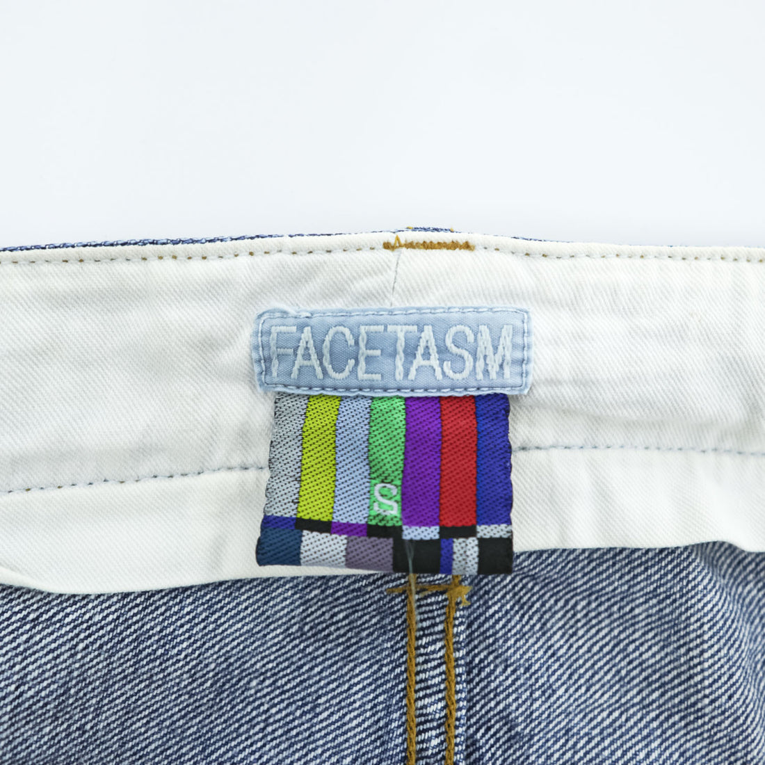 FACETASM アシンメトリー BIG&SLIM デニムパンツ ジーンズ S ワイド ユーズド加工 ZN-SP-02 日本製