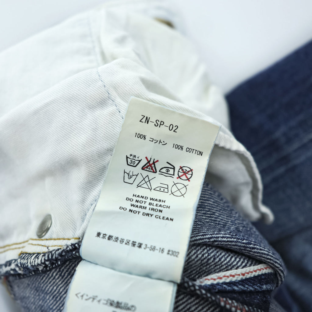 FACETASM アシンメトリー BIG&SLIM デニムパンツ ジーンズ S ワイド ユーズド加工 ZN-SP-02 日本製