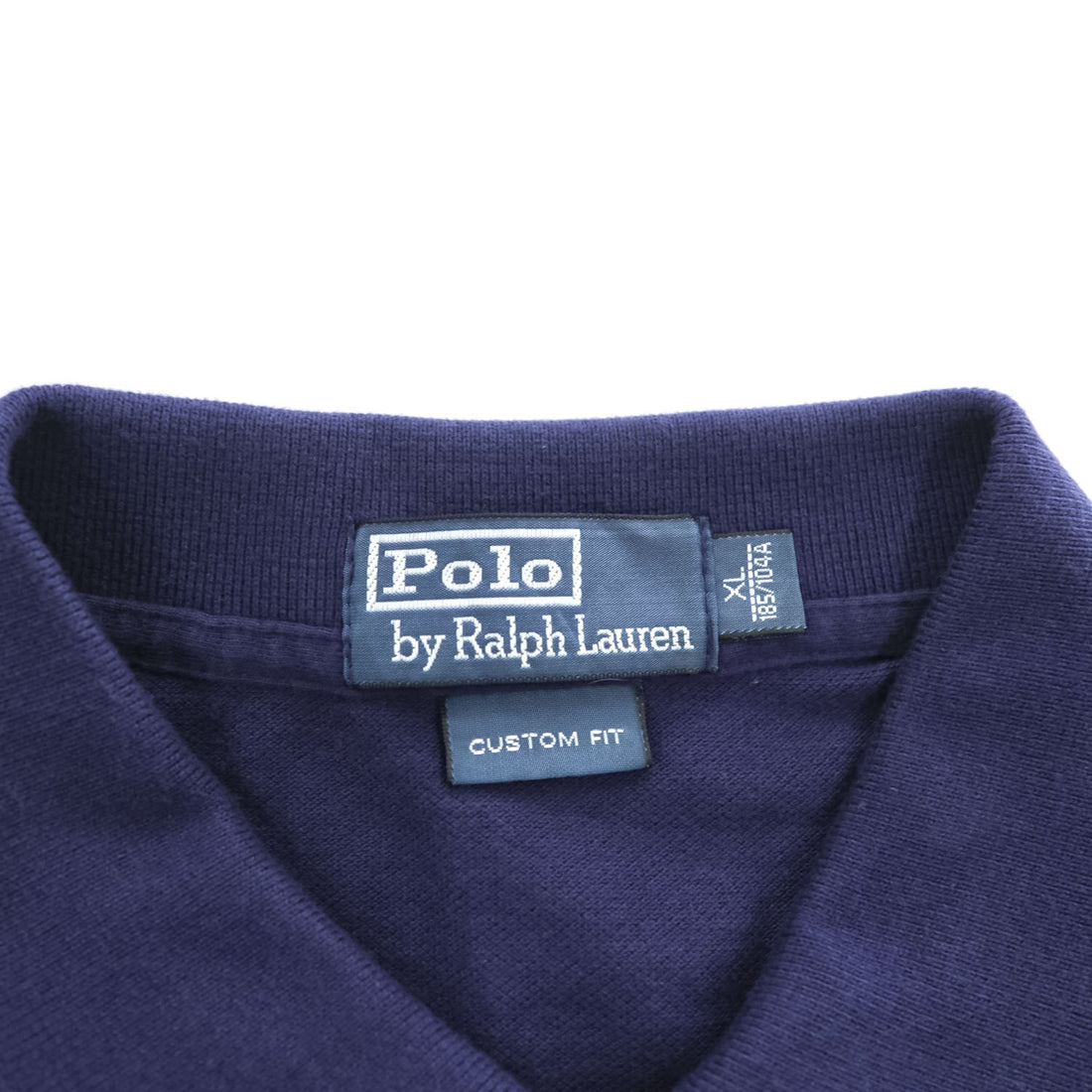 Polo Ralph Lauren 90年代 ヴィンテージ COSTOM FIT 鹿の子 ポロシャツ XL ネイビー スモールポニー ロゴ 刺繍