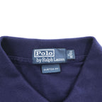 Polo Ralph Lauren 90年代 ヴィンテージ COSTOM FIT 鹿の子 ポロシャツ XL ネイビー スモールポニー ロゴ 刺繍