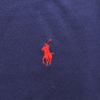 Polo Ralph Lauren 90年代 ヴィンテージ COSTOM FIT 鹿の子 ポロシャツ XL ネイビー スモールポニー ロゴ 刺繍