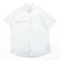 Brooks Brothers リネン 半袖シャツ M ホワイト 麻100% THE ORIGINAL POLO SHIRT ボタンダウン REGULAR