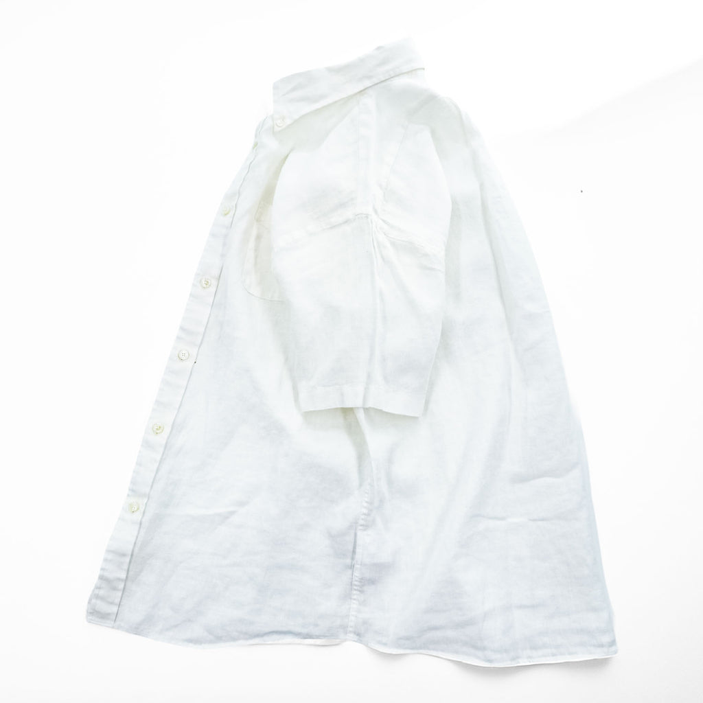 Brooks Brothers リネン 半袖シャツ M ホワイト 麻100% THE ORIGINAL POLO SHIRT ボタンダウン REGULAR