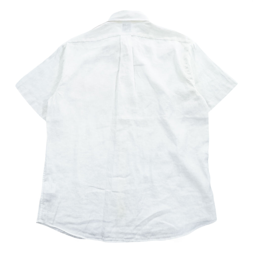 Brooks Brothers リネン 半袖シャツ M ホワイト 麻100% THE ORIGINAL POLO SHIRT ボタンダウン REGULAR