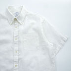 Brooks Brothers リネン 半袖シャツ M ホワイト 麻100% THE ORIGINAL POLO SHIRT ボタンダウン REGULAR
