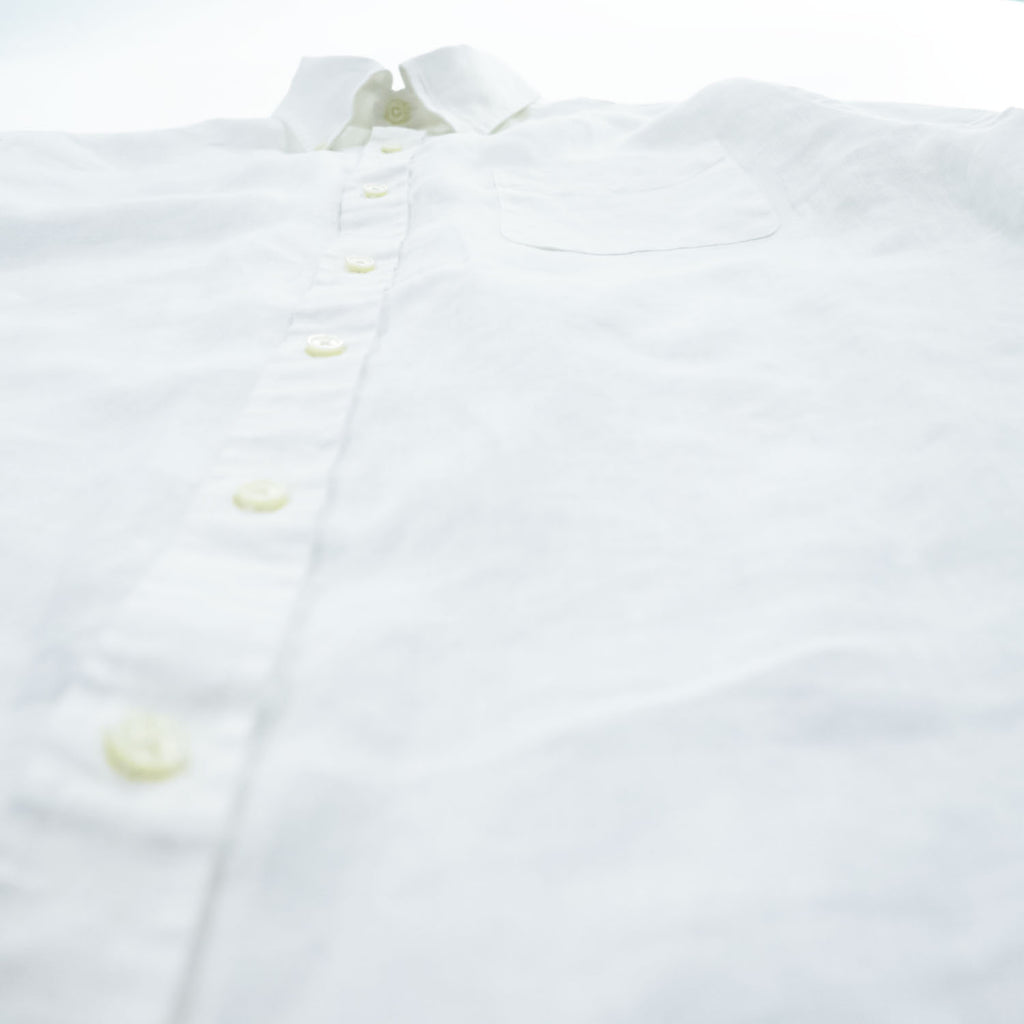 Brooks Brothers リネン 半袖シャツ M ホワイト 麻100% THE ORIGINAL POLO SHIRT ボタンダウン REGULAR