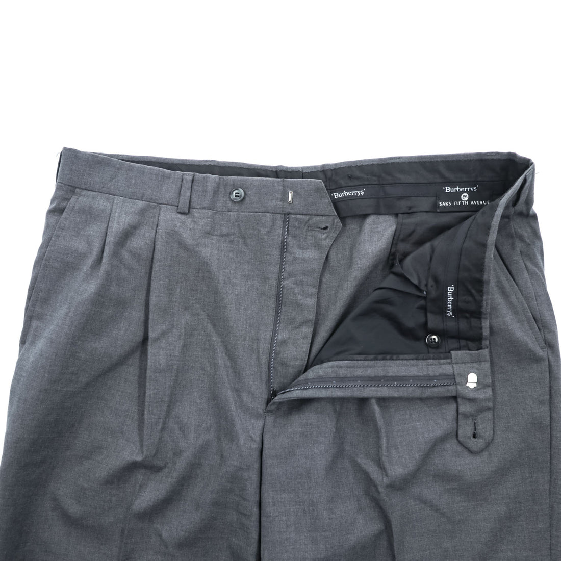 BURBERRY 90年代 USA製 Loro Piana Super100s ヴィンテージ スラックス パンツ XL ワイド 2タック プリーツ ダブルカフス UNION MADE ロケットTALONジップ