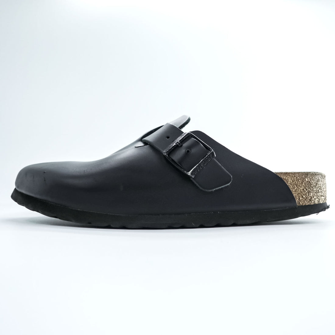 BIRKENSTOCK ドイツ製 ボストン BOSTON レザー サンダル 26.5cm ブラック スエードインソール ベルトバックル