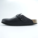 BIRKENSTOCK ドイツ製 ボストン BOSTON レザー サンダル 26.5cm ブラック スエードインソール ベルトバックル