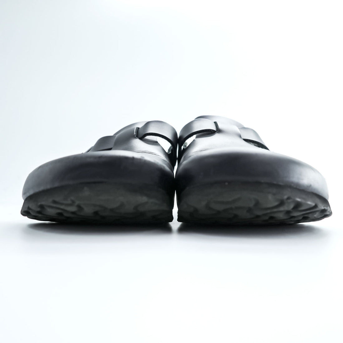 BIRKENSTOCK ドイツ製 ボストン BOSTON レザー サンダル 26.5cm ブラック スエードインソール ベルトバックル