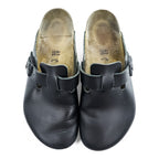 BIRKENSTOCK ドイツ製 ボストン BOSTON レザー サンダル 26.5cm ブラック スエードインソール ベルトバックル