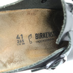 BIRKENSTOCK ドイツ製 ボストン BOSTON レザー サンダル 26.5cm ブラック スエードインソール ベルトバックル