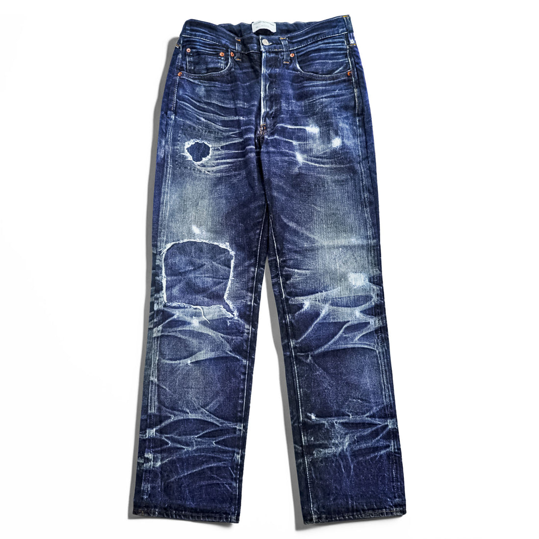 TOLQ 転写 デニムパンツ 1967年サンプリング イージーパンツ M Tronpe L’oeil Printed Stretch Trousers TA-5001 日本製