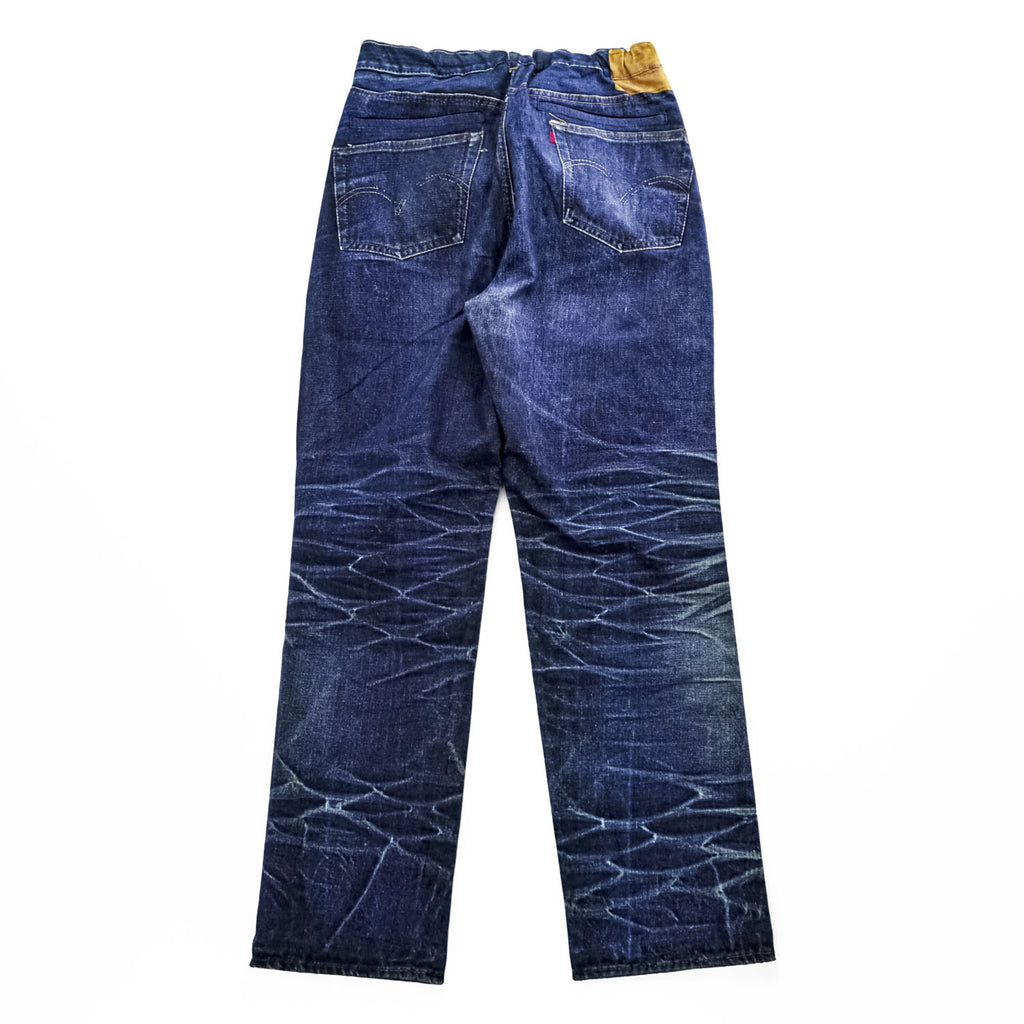 TOLQ 転写 デニムパンツ 1967年サンプリング イージーパンツ M Tronpe L’oeil Printed Stretch Trousers TA-5001 日本製