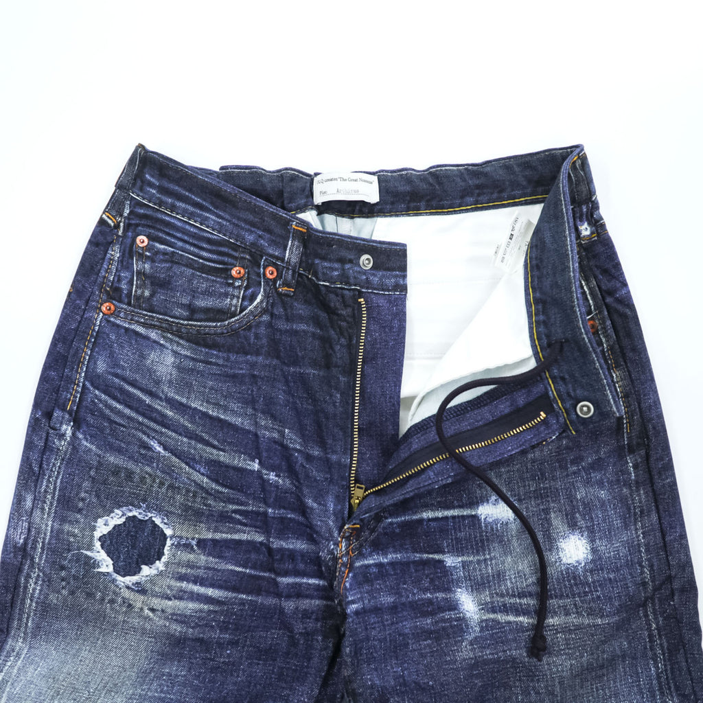 TOLQ 転写 デニムパンツ 1967年サンプリング イージーパンツ M Tronpe L’oeil Printed Stretch Trousers TA-5001 日本製