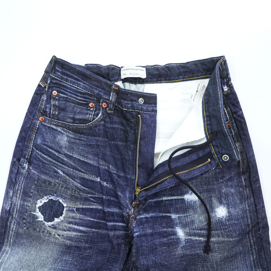 TOLQ 転写 デニムパンツ 1967年サンプリング イージーパンツ M Tronpe L’oeil Printed Stretch Trousers TA-5001 日本製