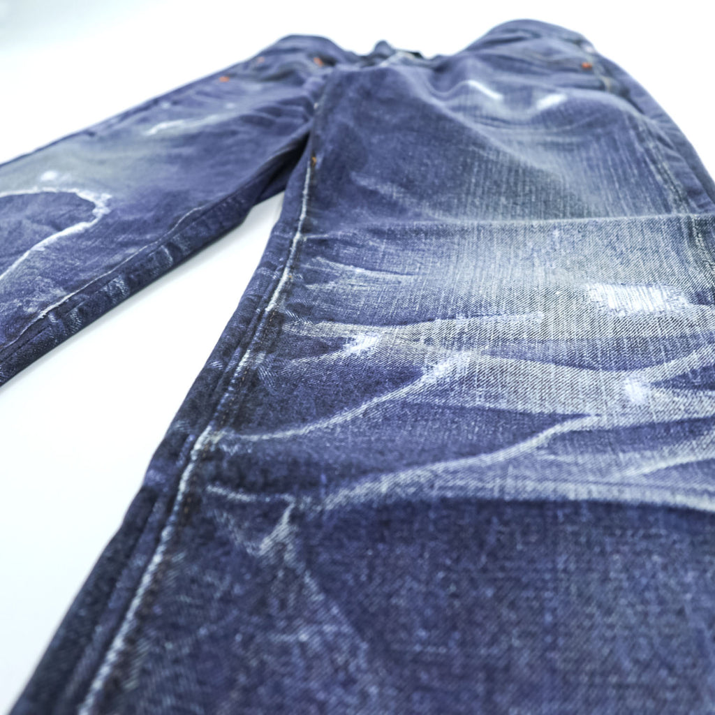 TOLQ 転写 デニムパンツ 1967年サンプリング イージーパンツ M Tronpe L’oeil Printed Stretch Trousers TA-5001 日本製