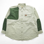 Woolrich 90年代 ヴィンテージ 長袖ハンティングシャツ XL カーキ ベージュ OUTDOOR GUIDE COLLECTION パッチワーク切替 5561WT KAL