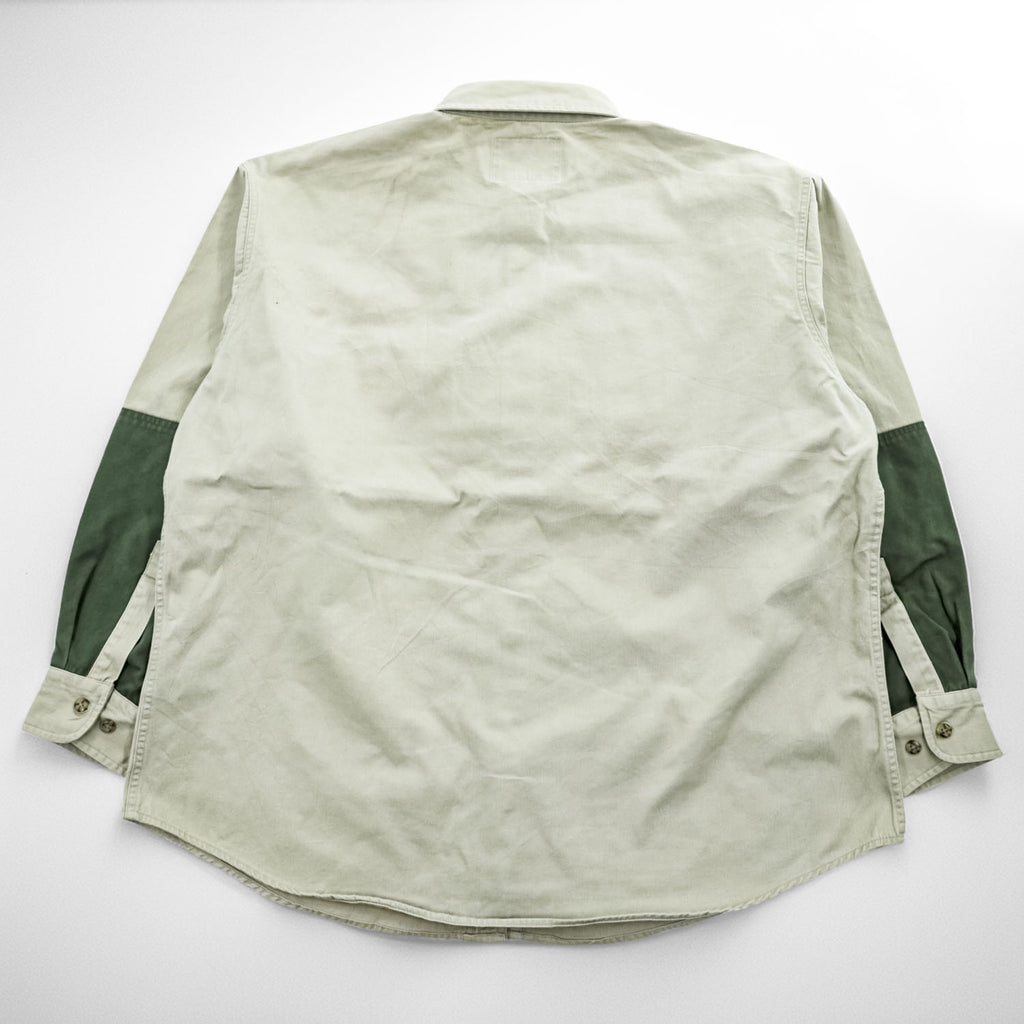 Woolrich 90年代 ヴィンテージ 長袖ハンティングシャツ XL カーキ ベージュ OUTDOOR GUIDE COLLECTION パッチワーク切替 5561WT KAL