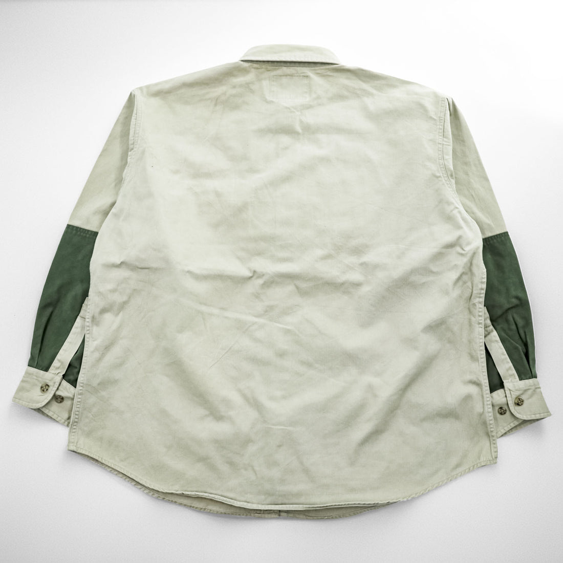 Woolrich 90年代 ヴィンテージ 長袖ハンティングシャツ XL カーキ ベージュ OUTDOOR GUIDE COLLECTION パッチワーク切替 5561WT KAL