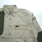 Woolrich 90年代 ヴィンテージ 長袖ハンティングシャツ XL カーキ ベージュ OUTDOOR GUIDE COLLECTION パッチワーク切替 5561WT KAL