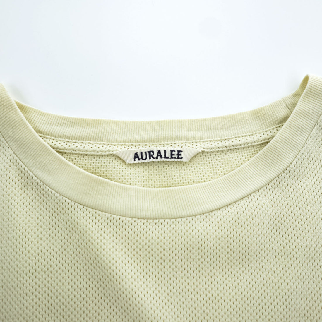 AURALEE 日本製 半袖 メッシュ Tシャツ COTTON MESH TEE 4 ベージュ A23ST02CM