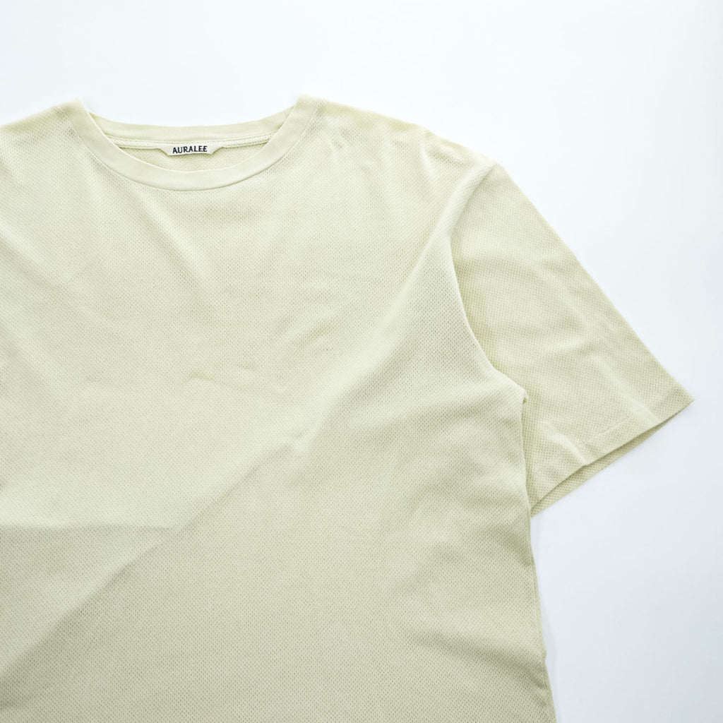 AURALEE 日本製 半袖 メッシュ Tシャツ COTTON MESH TEE 4 ベージュ A23ST02CM