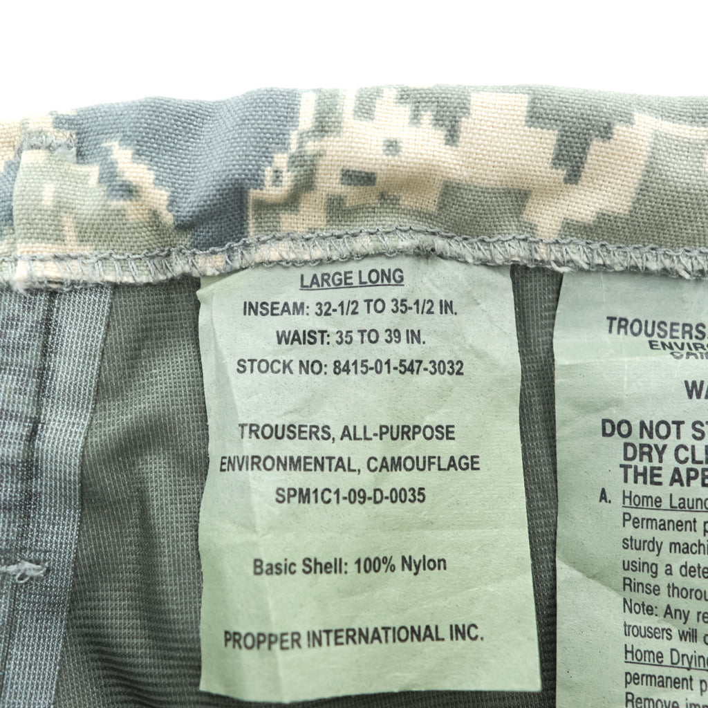 PROPPER APECS Trousers Tigerstripe Digital Camo Nylon Cargo Pants Large-Long (W35-39 / approx. 104cm waist) Side Zips Velcro Hem