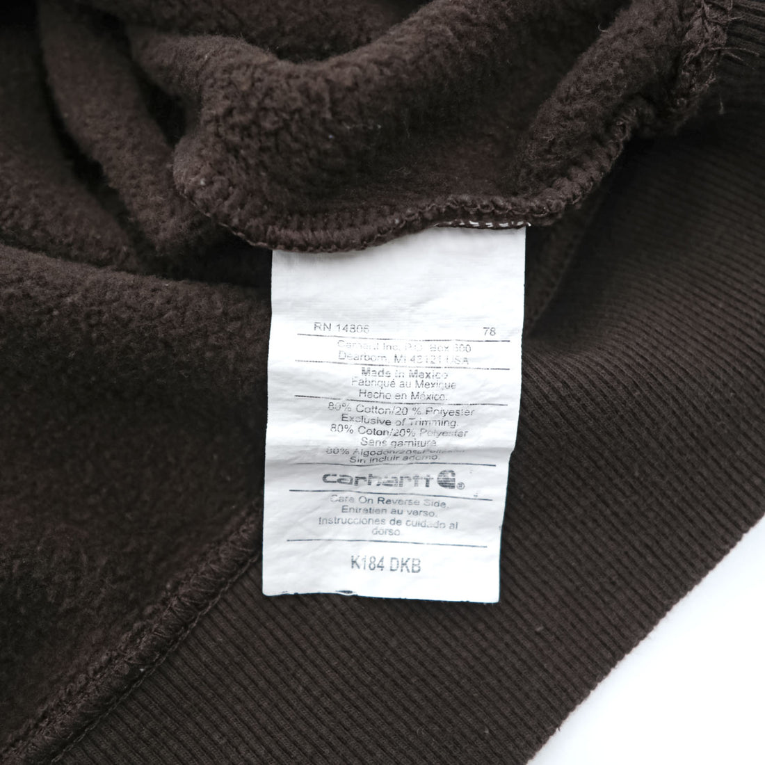 carhartt 00年代 ヴィンテージ プルオーバー パーカー XXL ブラウン 裏起毛 ビッグサイズ K184