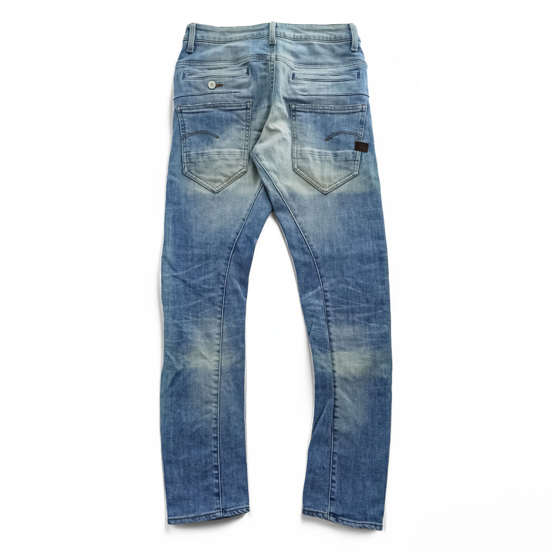 G-STAR RAW デニムパンツ D-STAQ 3D SKINNY スキニージーンズ S ライトブルー ブリーチ加工 ボタンフライ