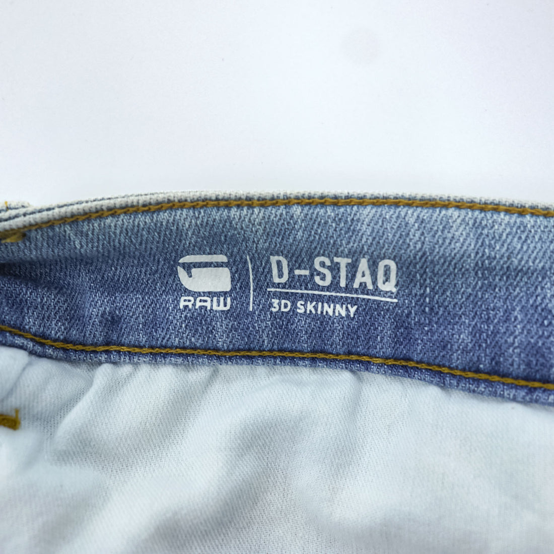 G-STAR RAW デニムパンツ D-STAQ 3D SKINNY スキニージーンズ S ライトブルー ブリーチ加工 ボタンフライ