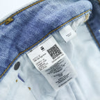 G-STAR RAW デニムパンツ D-STAQ 3D SKINNY スキニージーンズ S ライトブルー ブリーチ加工 ボタンフライ