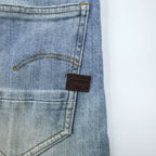 G-STAR RAW デニムパンツ D-STAQ 3D SKINNY スキニージーンズ S ライトブルー ブリーチ加工 ボタンフライ