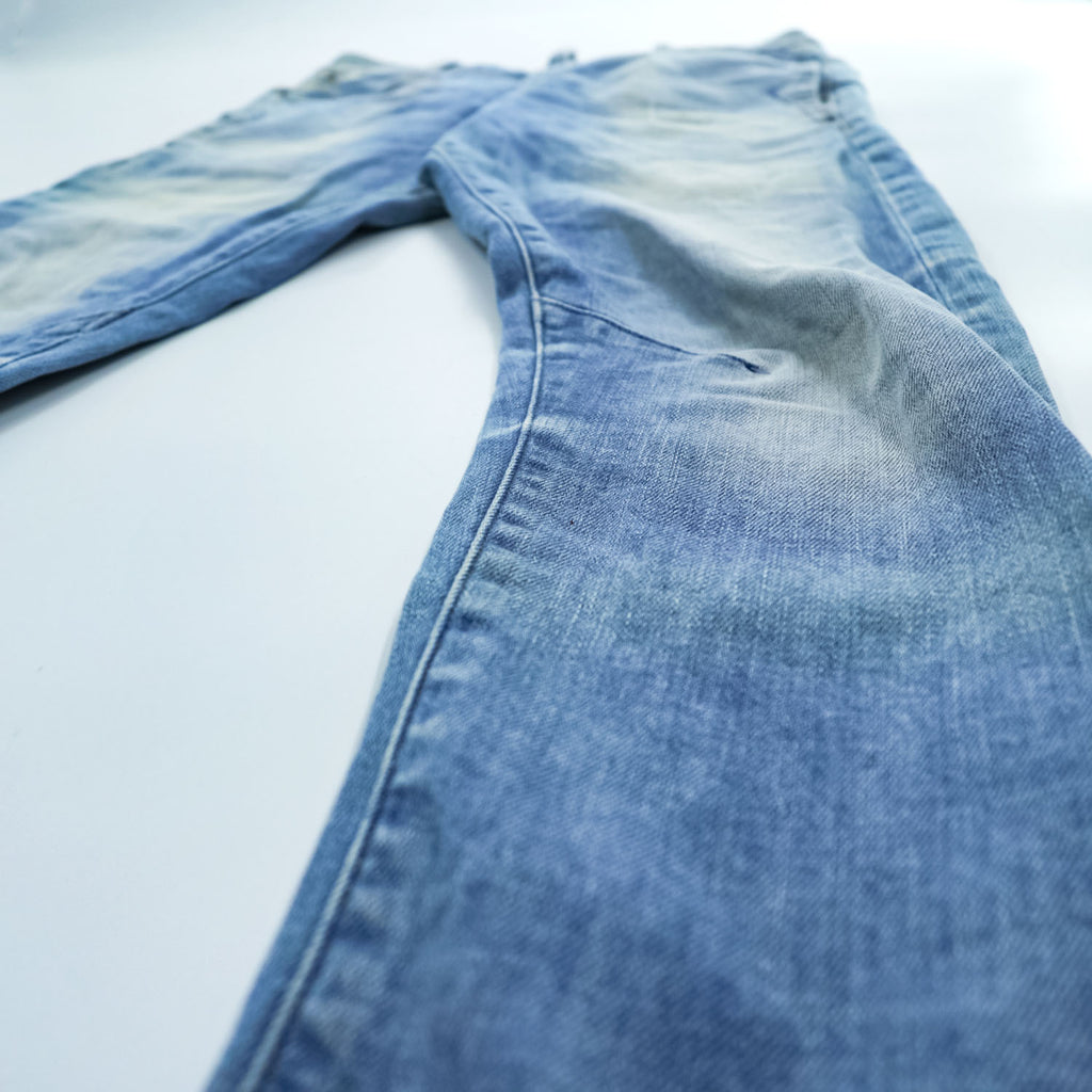 G-STAR RAW デニムパンツ D-STAQ 3D SKINNY スキニージーンズ S ライトブルー ブリーチ加工 ボタンフライ