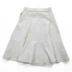WEEKEND Max Mara フレアスカート M ホワイト ストレッチ コーデュロイ ベルト付