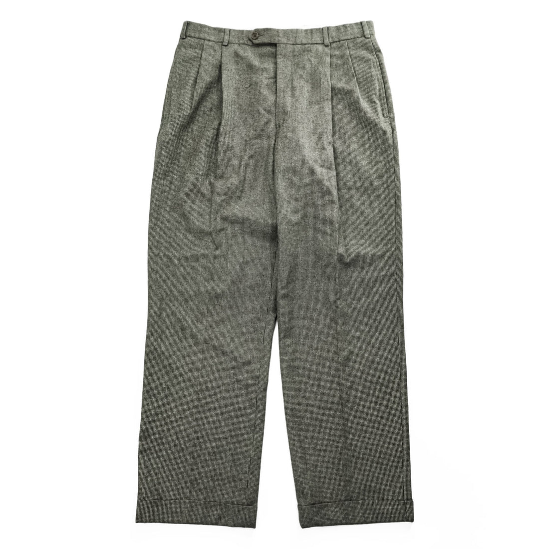 Brooks Brothers 346 ガンクラブチェック スラックス パンツ L ブラウン ワイド 2タック プリーツ ダブルカフス